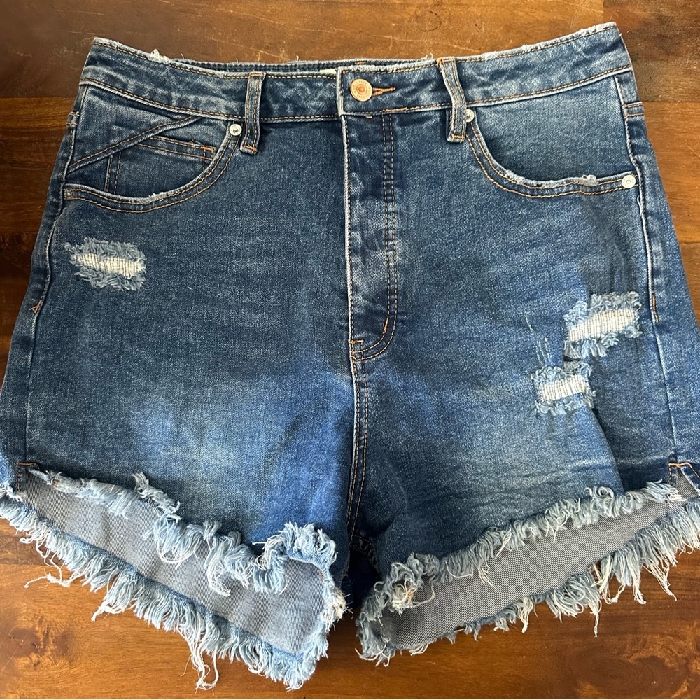 Free People crvy curvy stretch denim jean shorts ladies size 31